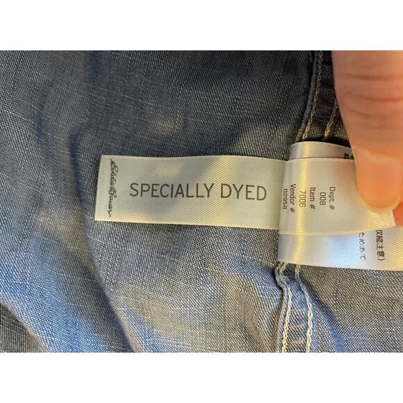 Eddie Bauer Women XL LongSleeve ButtonUp All Tencel Lyocell Shaded Blue Collared - Picture 14 of 15